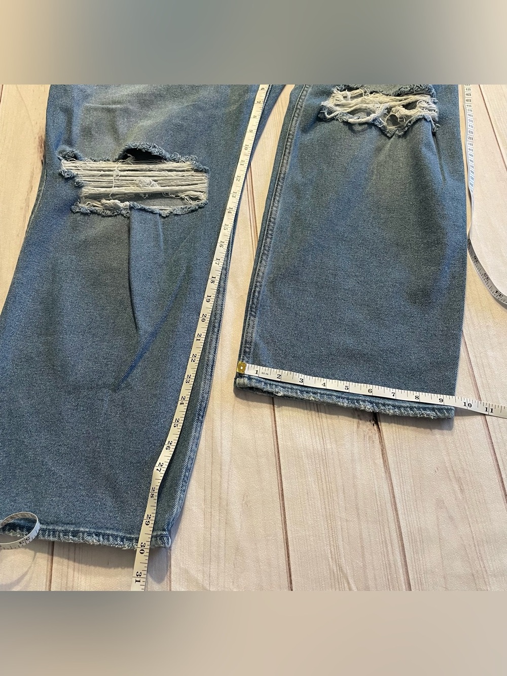 Hollister Ultra High Rise Dad Jeans Women’s Plus Size Curvy 21R 35W Blue Stretch - Picture 9 of 11